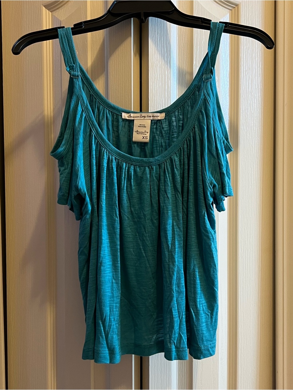 Cold Shoulder Teal Tank Top XS